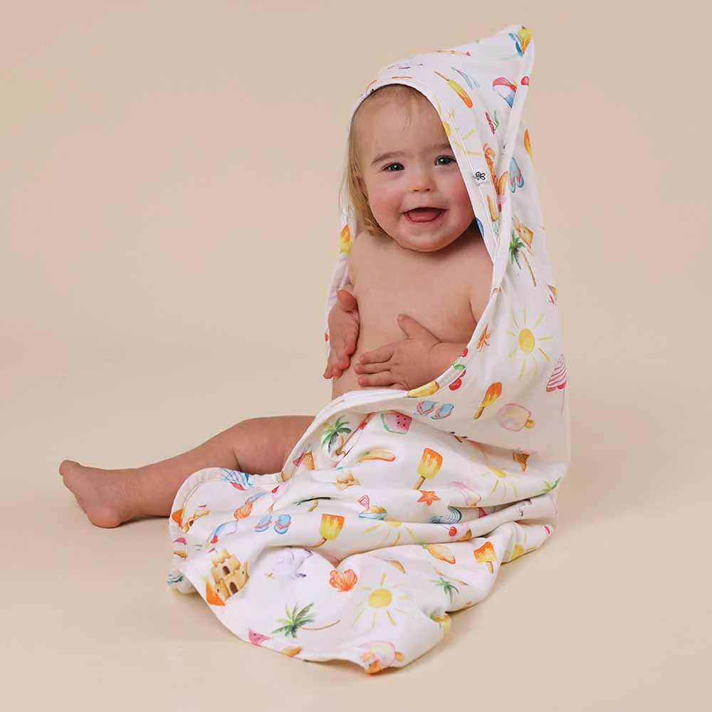 Beach Fun Organic Hooded Baby Towel - Image 6