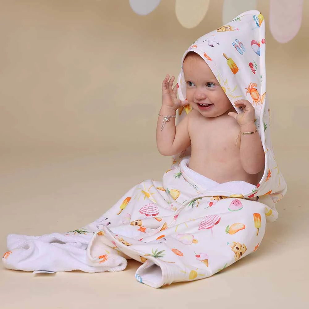 Beach Fun Organic Hooded Baby Towel - Image 7