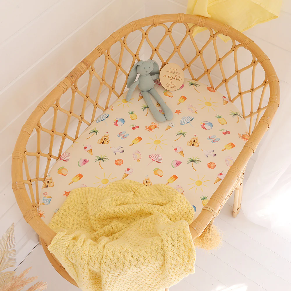 Beach Fun Organic Bassinet Sheet / Change Pad Cover - Image 3
