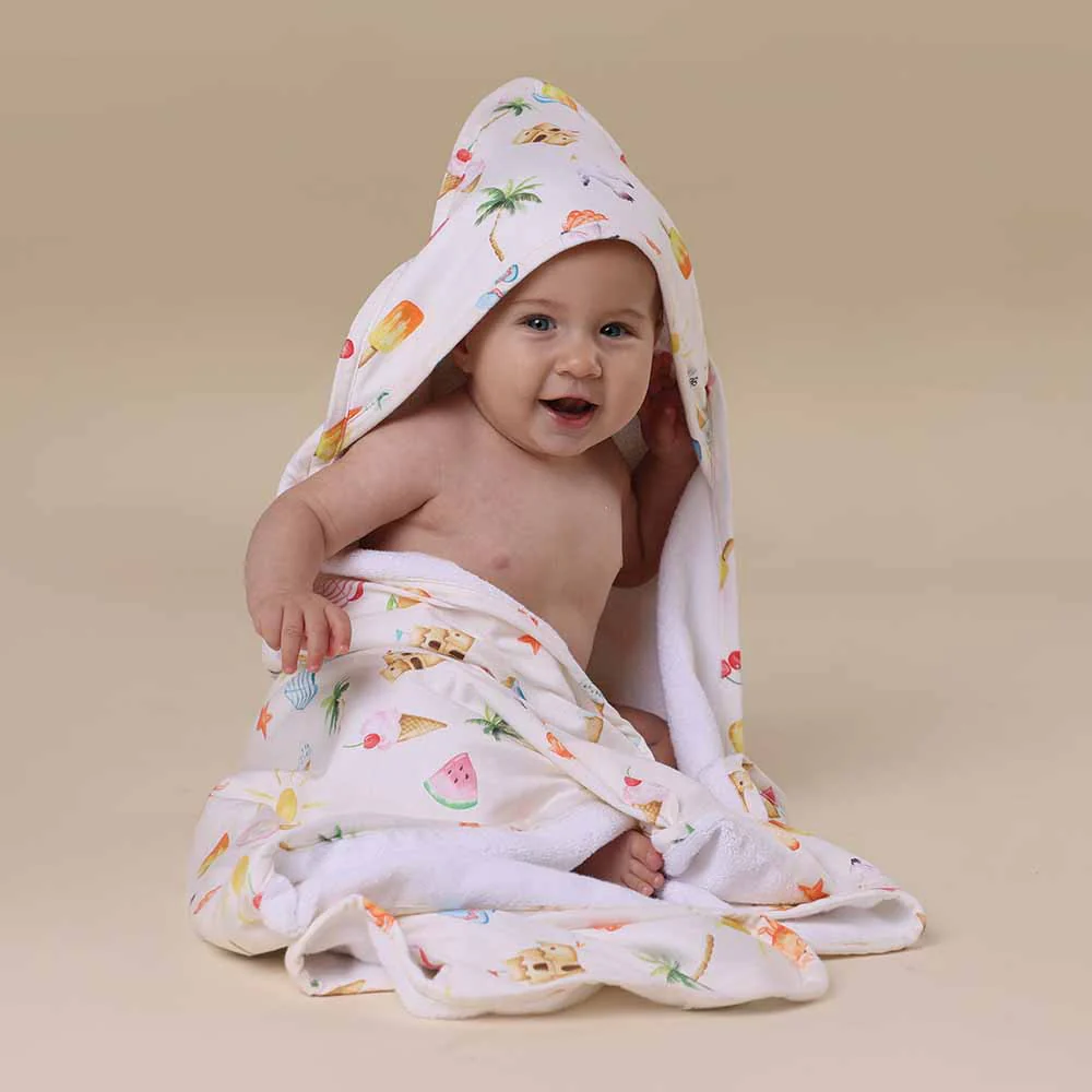 Beach Fun Organic Hooded Baby Towel - Image 4