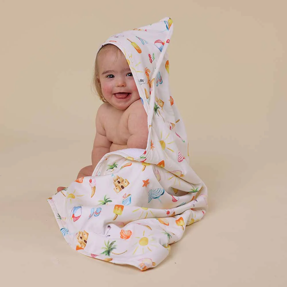 Beach Fun Organic Hooded Baby Towel - Image 5