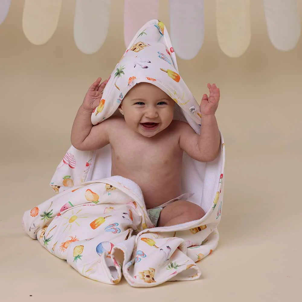 Beach Fun Organic Hooded Baby Towel - Image 8