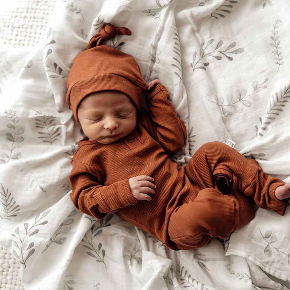 Biscuit Ribbed Organic Knotted Beanie - Image 5