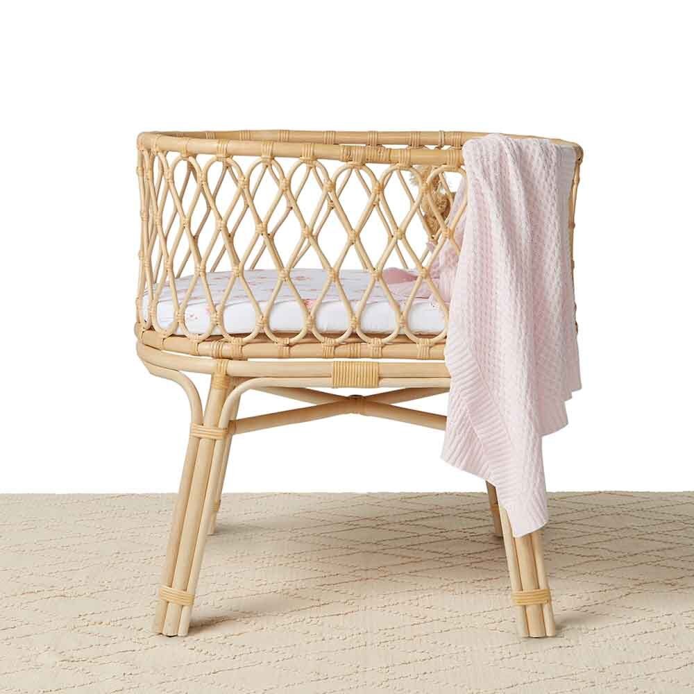 Blush Pink Diamond Knit Organic Baby Blanket - Image 7