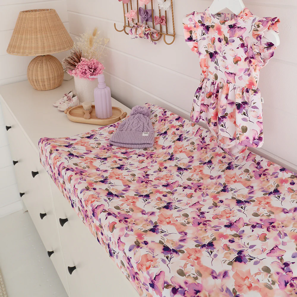 Blushing Beauty Organic Bassinet Sheet / Change Pad Cover - Image 4