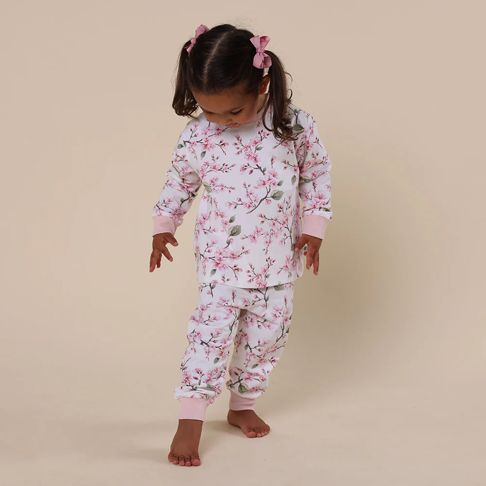 Cherry Blossom Organic Kids Long Sleeve PJ Set - Image 4