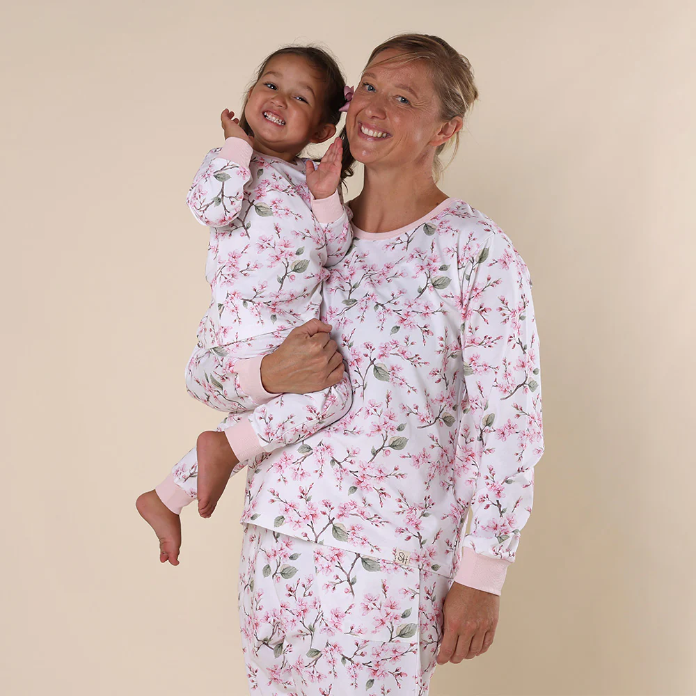 Cherry Blossom Organic Kids Long Sleeve PJ Set - Image 5