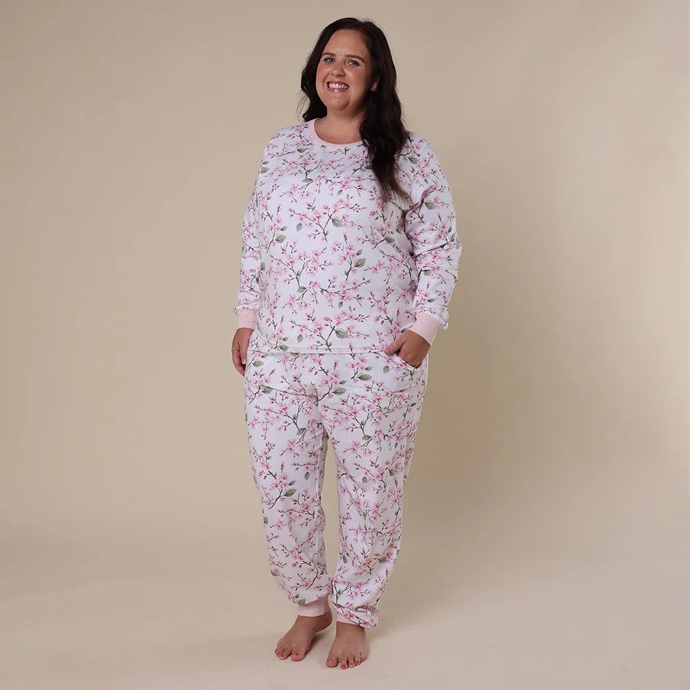 Cherry Blossom Organic Womens Long Sleeve PJ Set