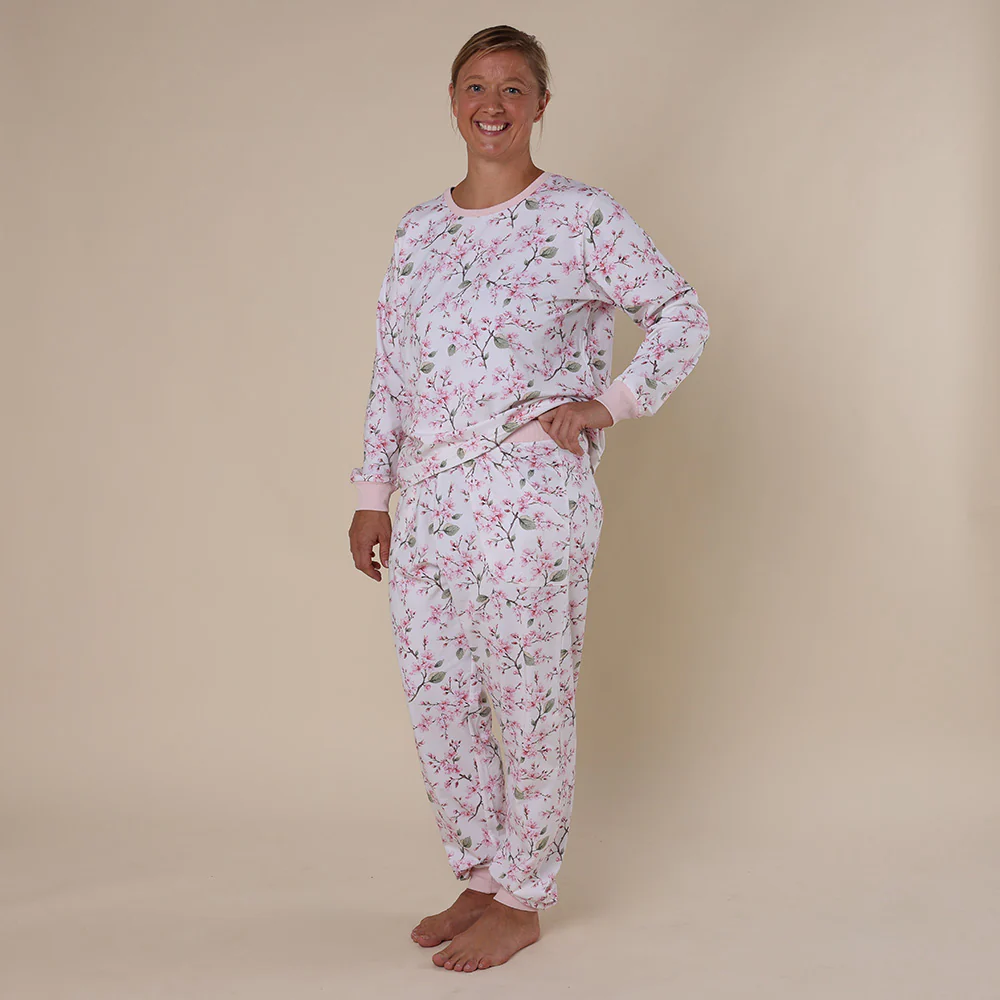 Cherry Blossom Organic Womens Long Sleeve PJ Set - Image 3
