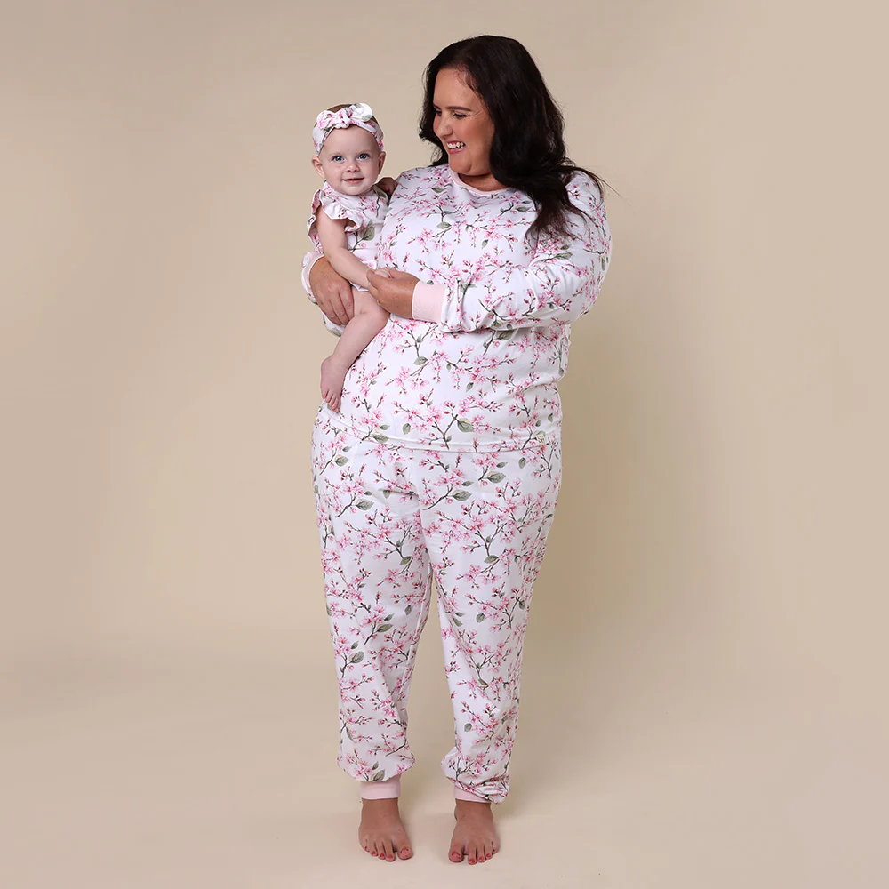 Cherry Blossom Organic Womens Long Sleeve PJ Set - Image 9