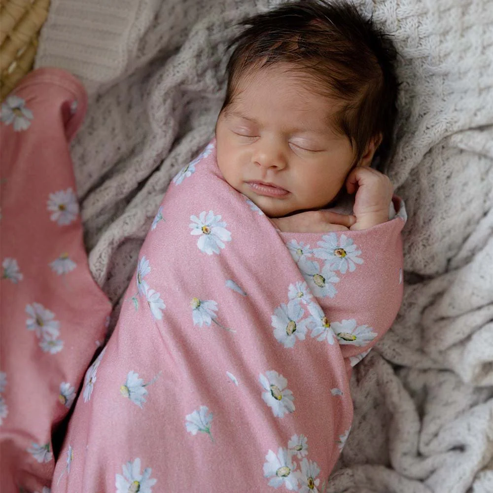 Daisy Organic Jersey Wrap & Topknot Set - Image 10