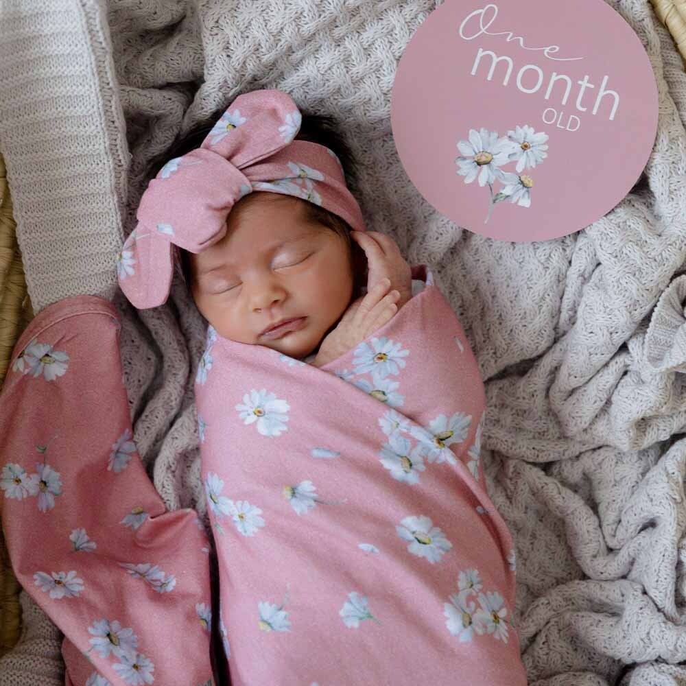 Daisy Organic Jersey Wrap & Topknot Set - Image 9