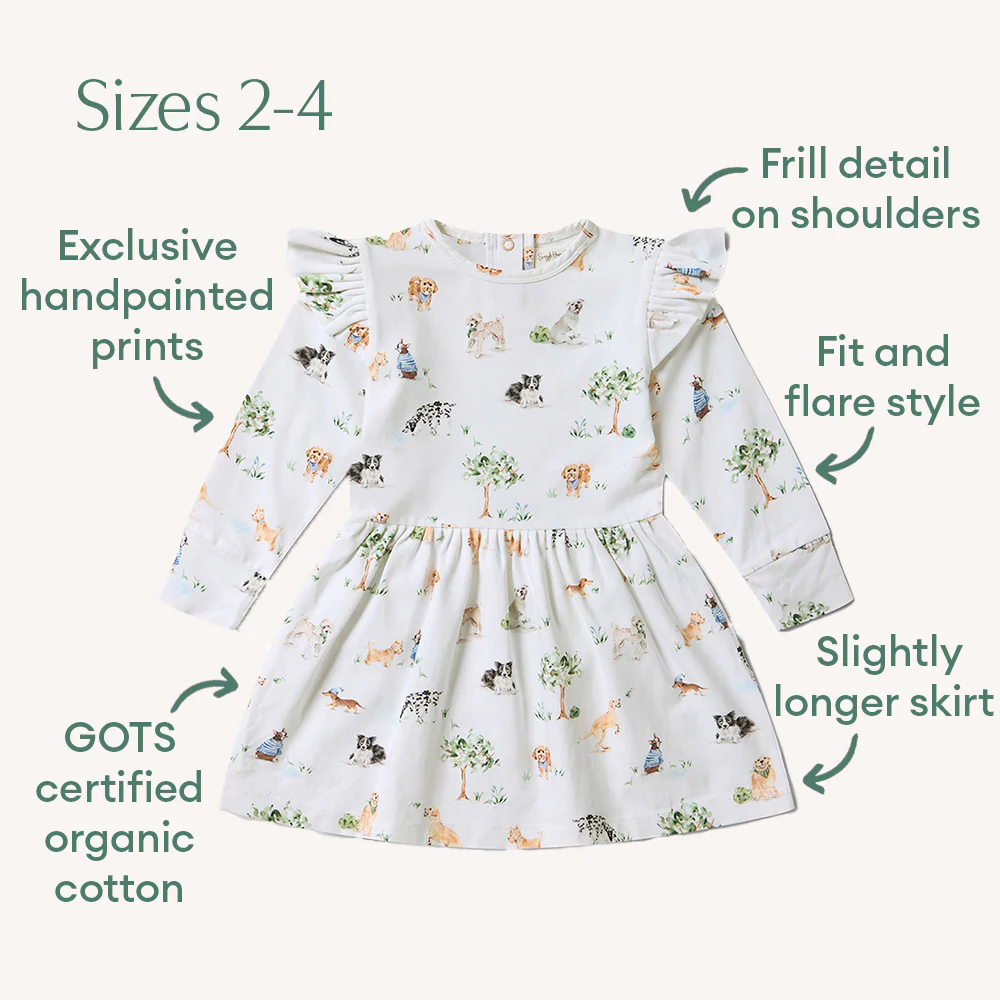 Dog Park Long Sleeve Organic Dress - Image 10
