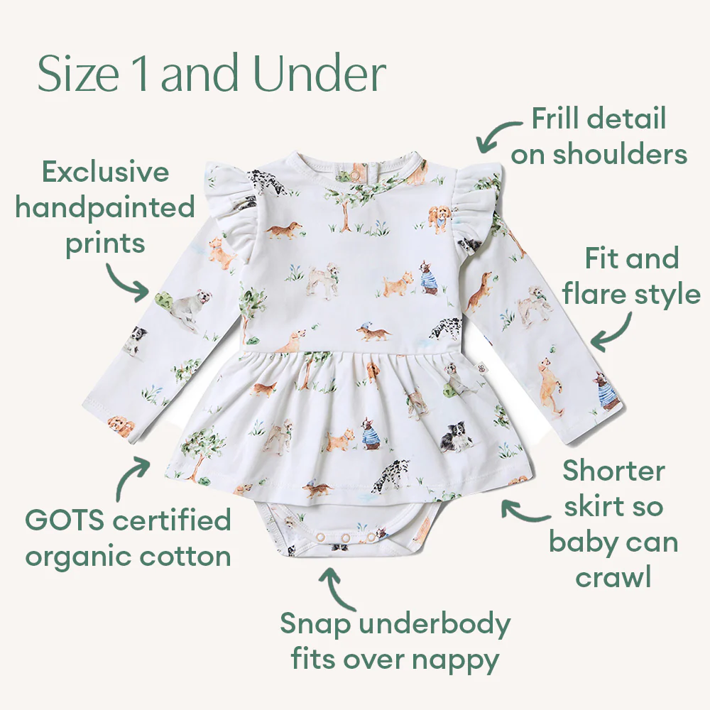 Dog Park Long Sleeve Organic Dress - Image 4