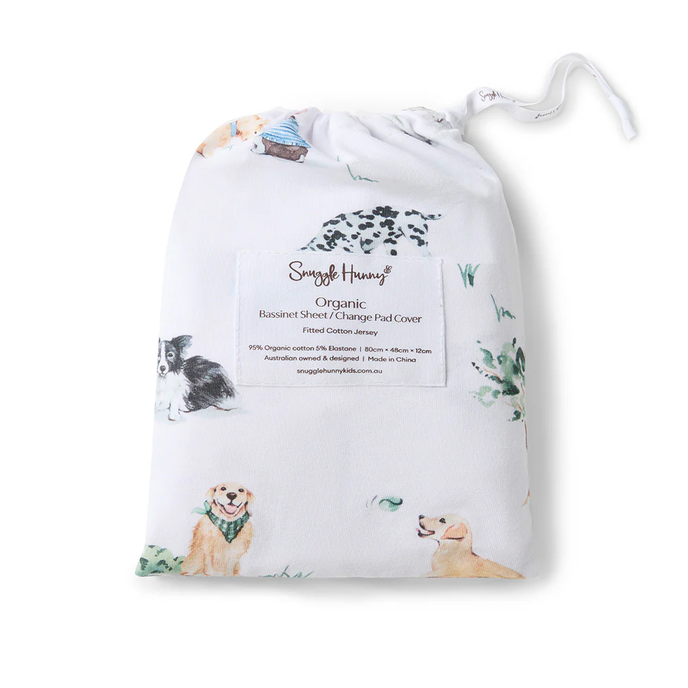 Dog Park Organic Bassinet Sheet / Change Pad Cover - Image 6
