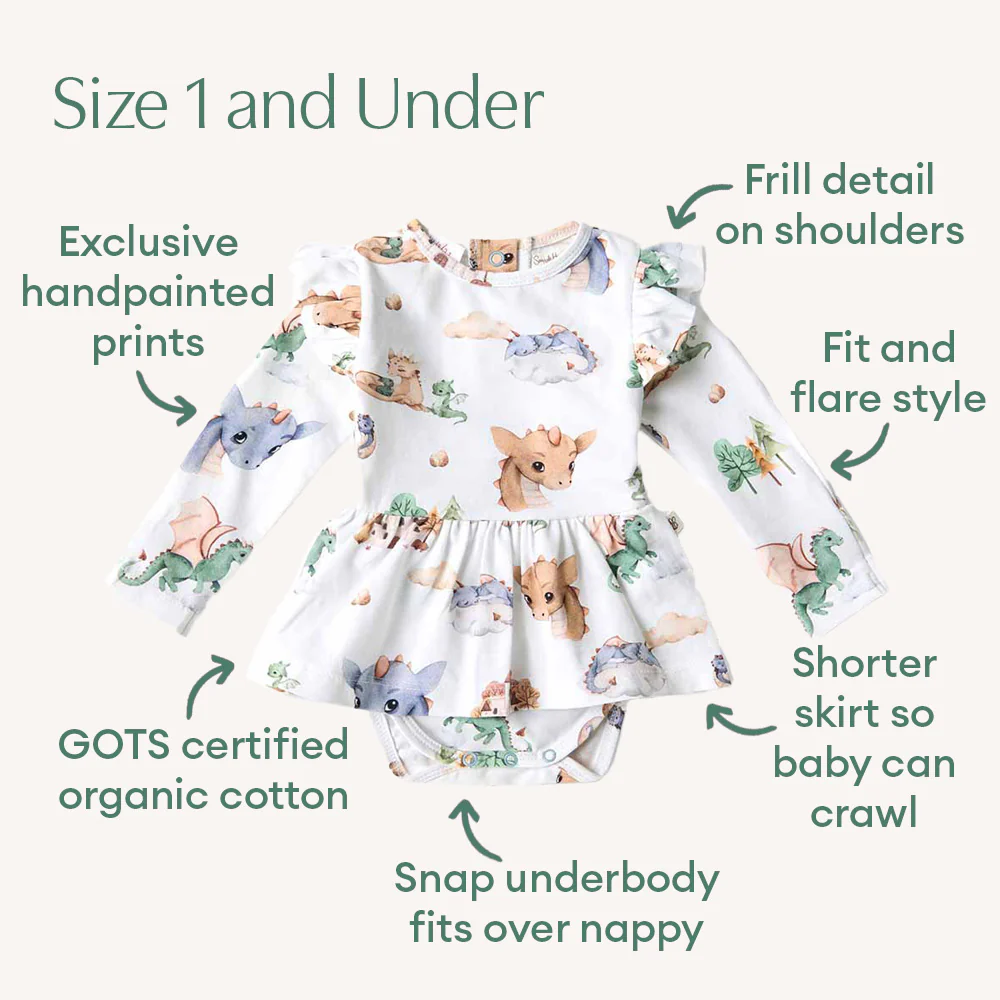 Dragon Long Sleeve Organic Dress - Image 4