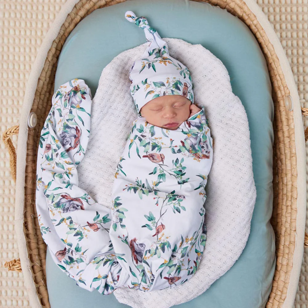 Eucalypt Organic Jersey Wrap & Beanie Set - Image 4