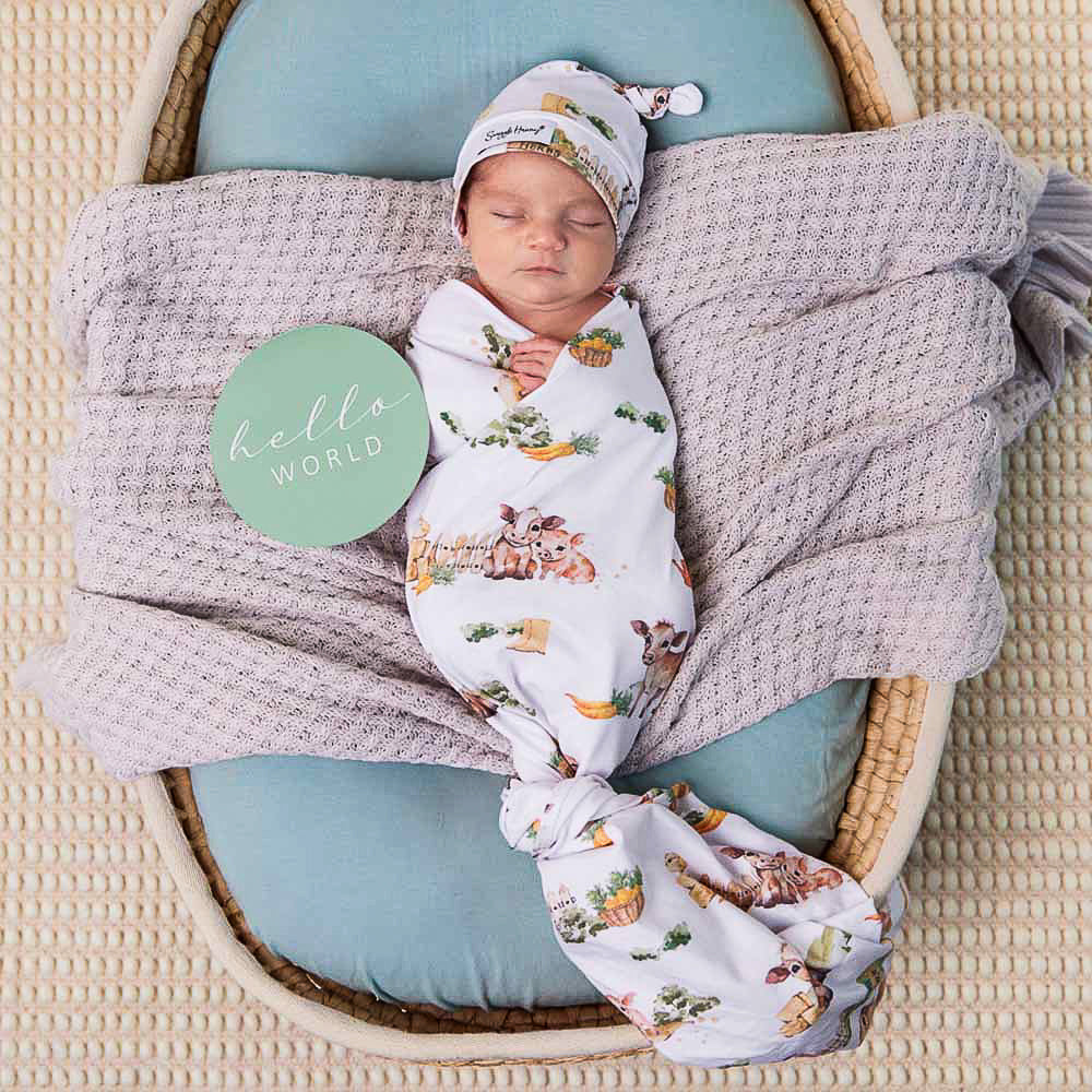 Farm Organic Jersey Wrap & Beanie Set - Image 11