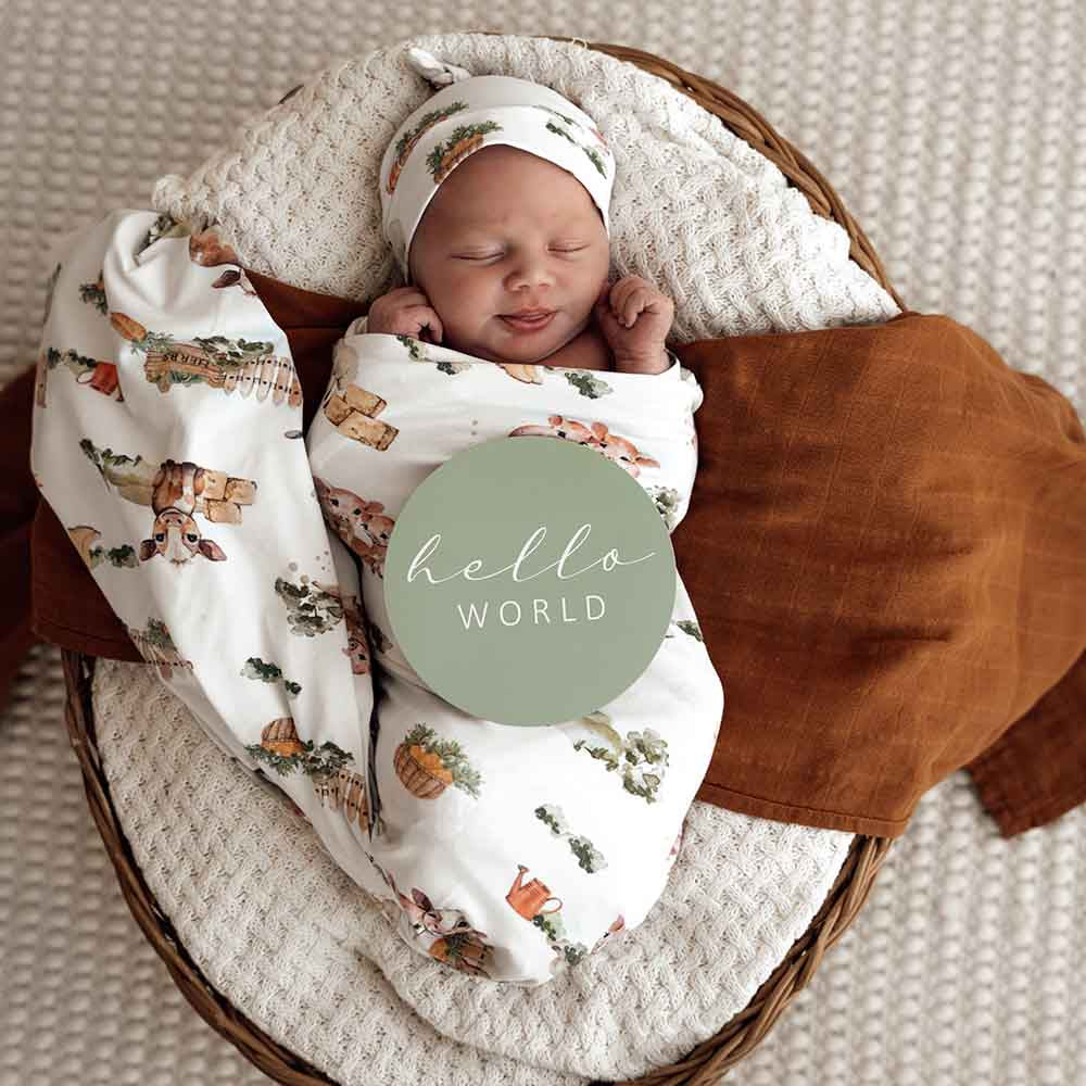 Farm Organic Jersey Wrap & Beanie Set - Image 3