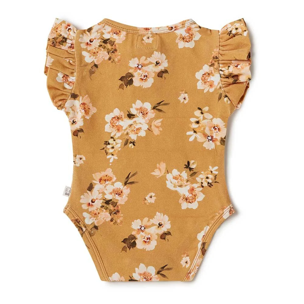 Golden Flower Short Sleeve Organic Bodysuit - Image 5
