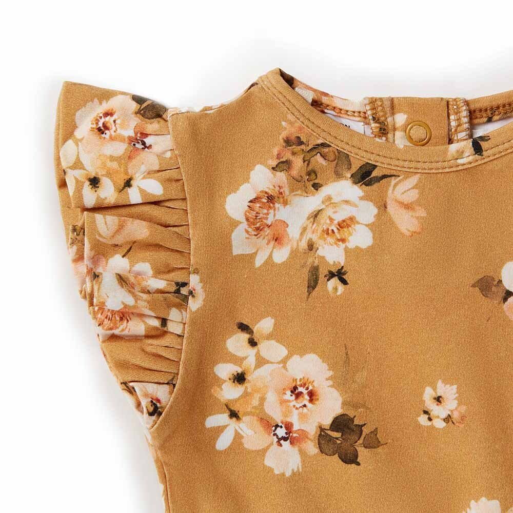 Golden Flower Short Sleeve Organic Bodysuit - Image 6