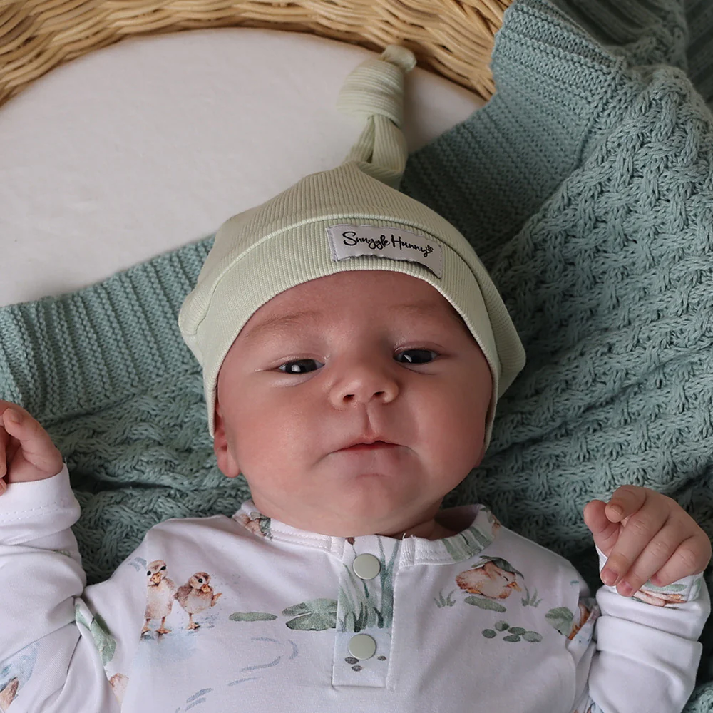 Honeydew Ribbed Organic Knotted Beanie - Image 3