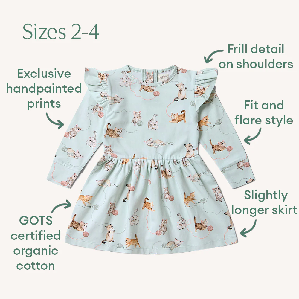 Kittens Long Sleeve Organic Dress - Image 13