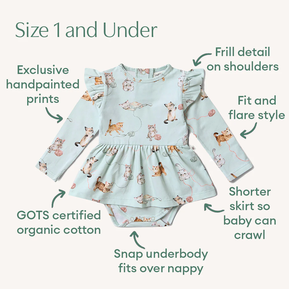 Kittens Long Sleeve Organic Dress - Image 5