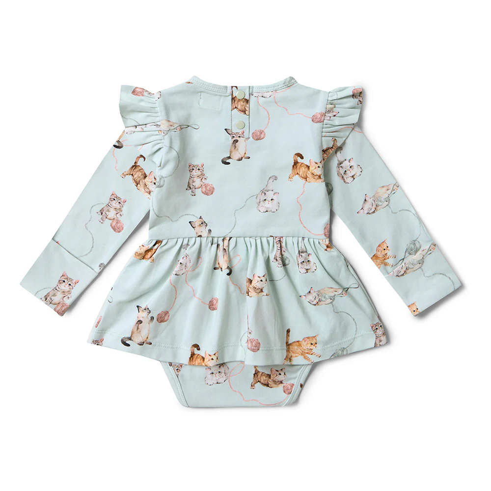 Kittens Long Sleeve Organic Dress - Image 8