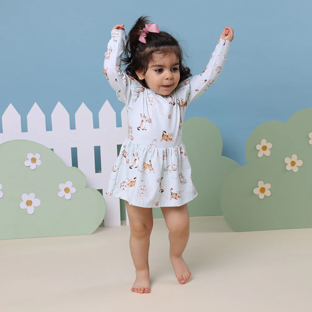 Kittens Long Sleeve Organic Dress - Image 9