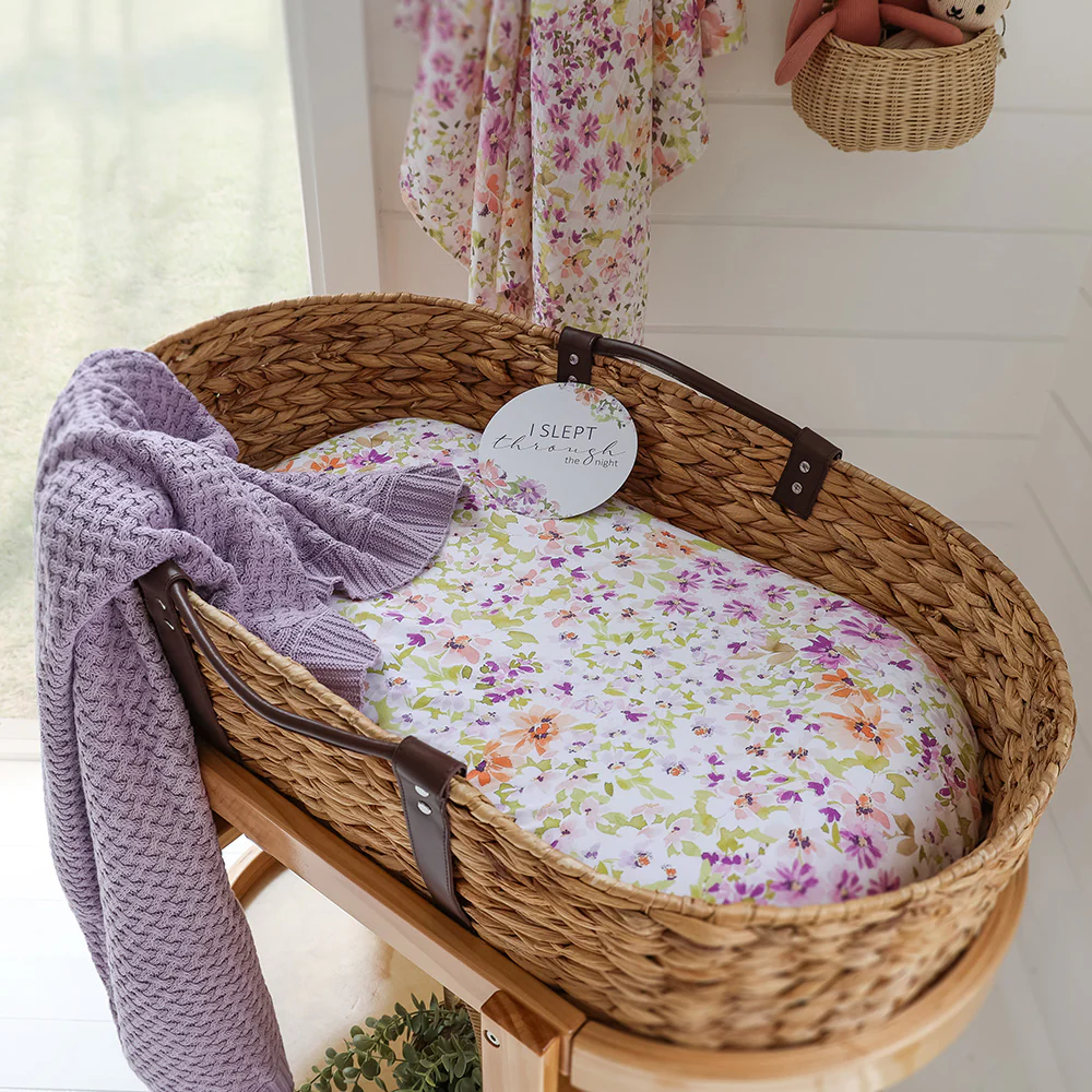 Lavender Diamond Knit Organic Baby Blanket - Image 4