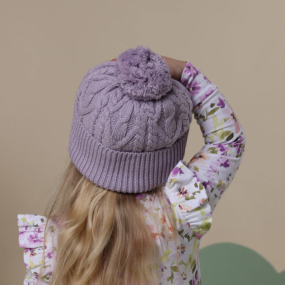 Lavender Organic Baby Knit Beanie - Image 10