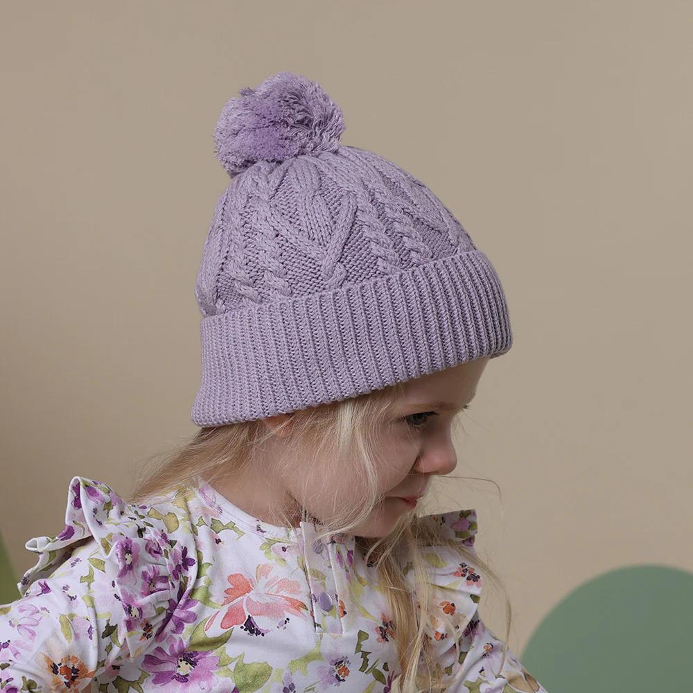 Lavender Organic Baby Knit Beanie - Image 5