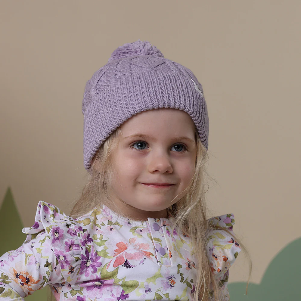Lavender Organic Baby Knit Beanie - Image 8