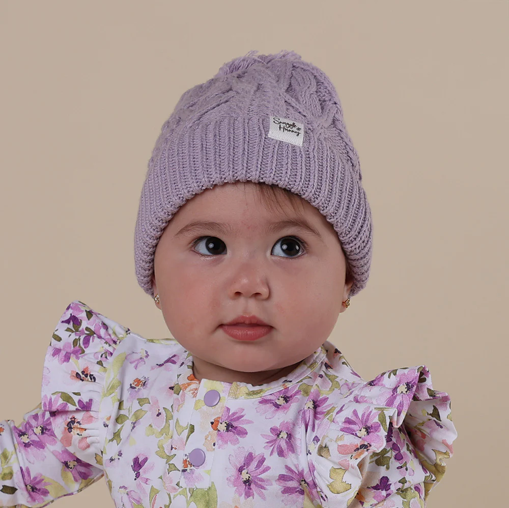Lavender Organic Baby Knit Beanie - Image 9