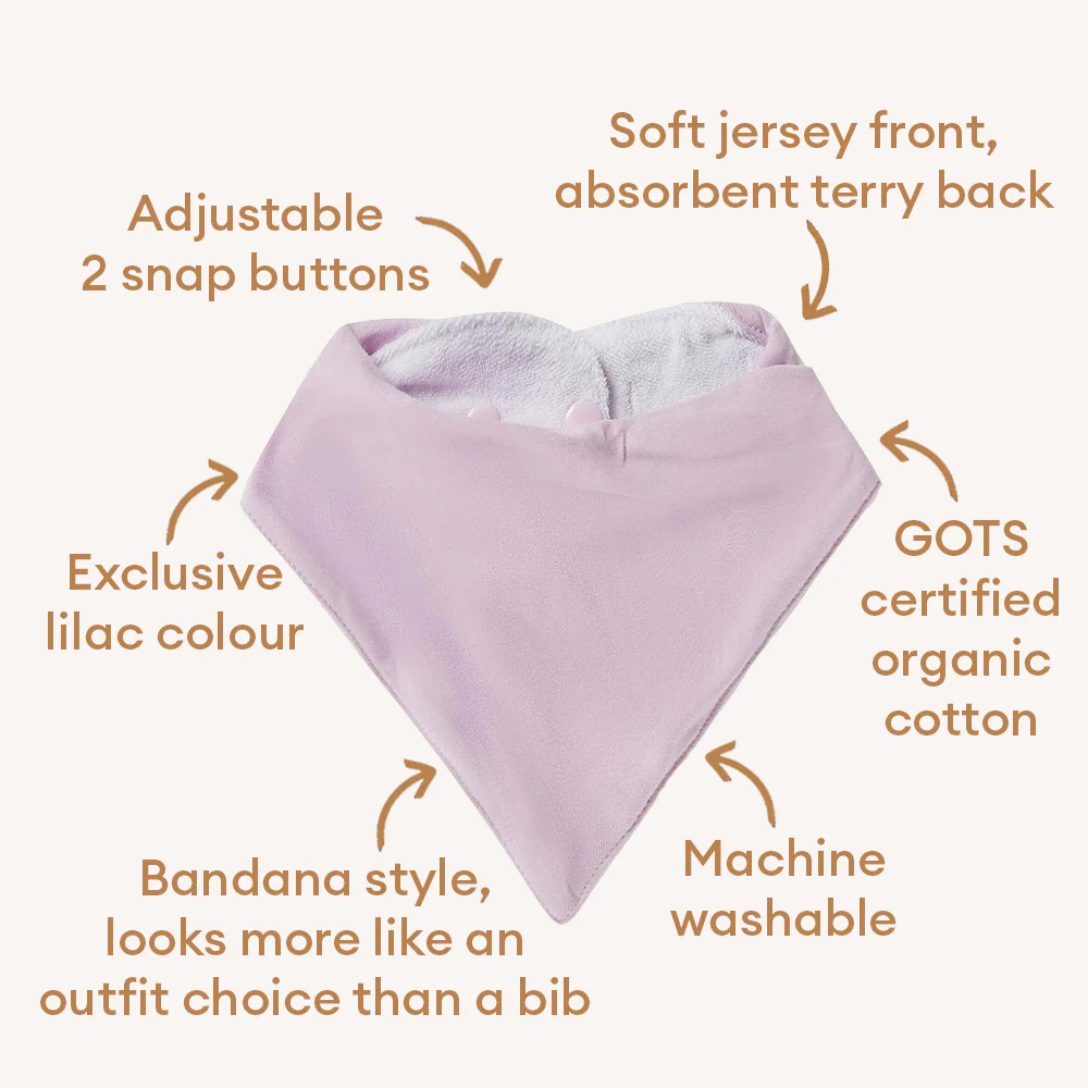 Lilac Organic Dribble Bib - Image 3