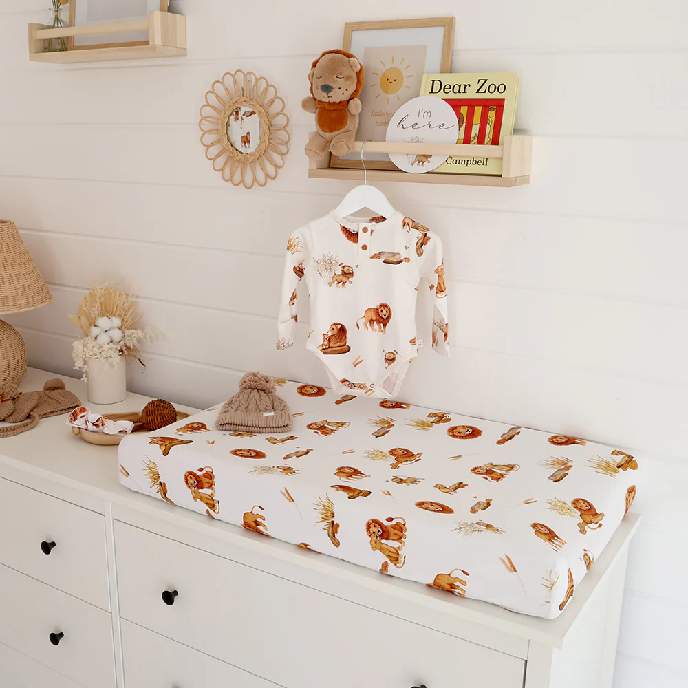 Lion Organic Bassinet Sheet / Change Pad Cover - Image 3