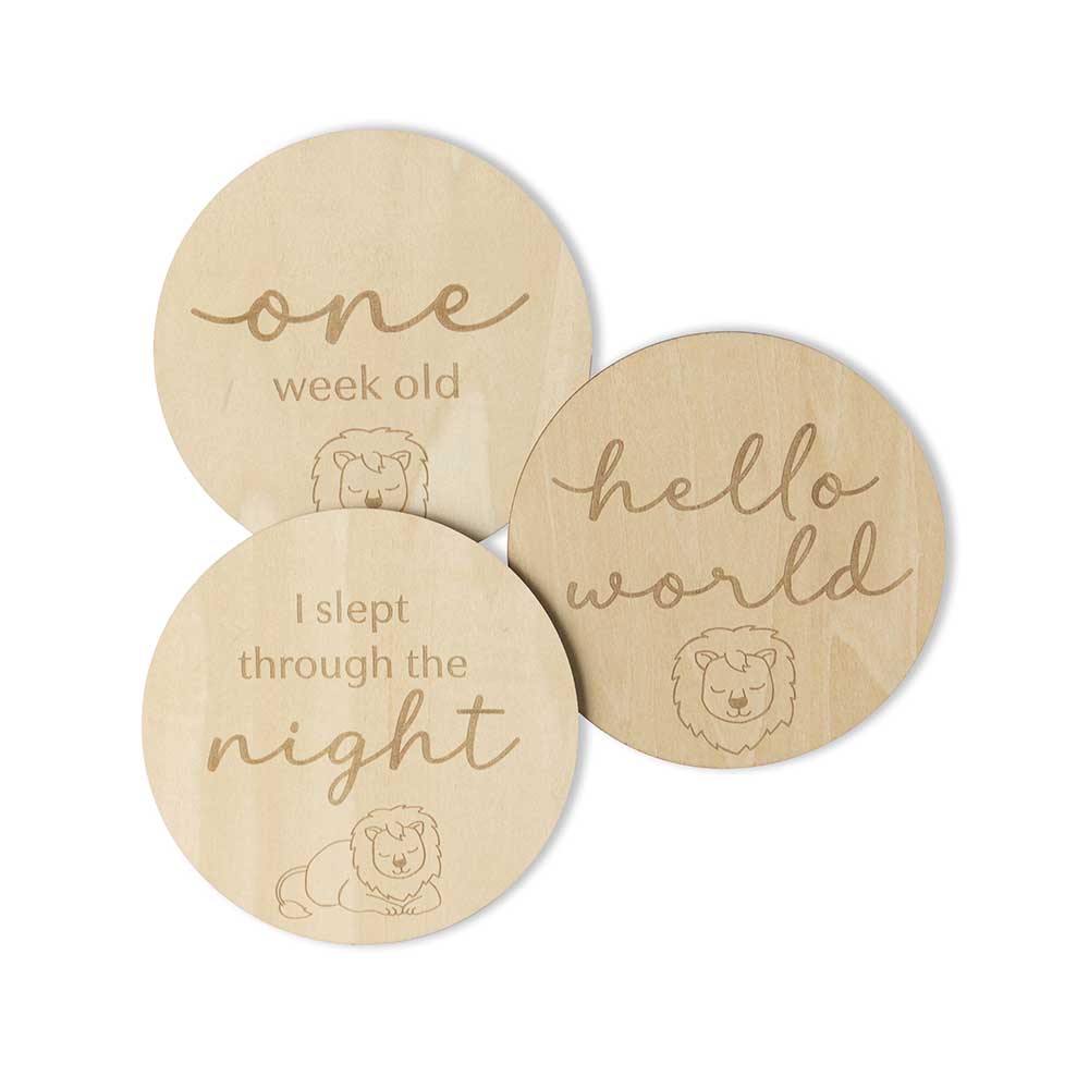 Lion Wooden Milestone Cards - Image 3