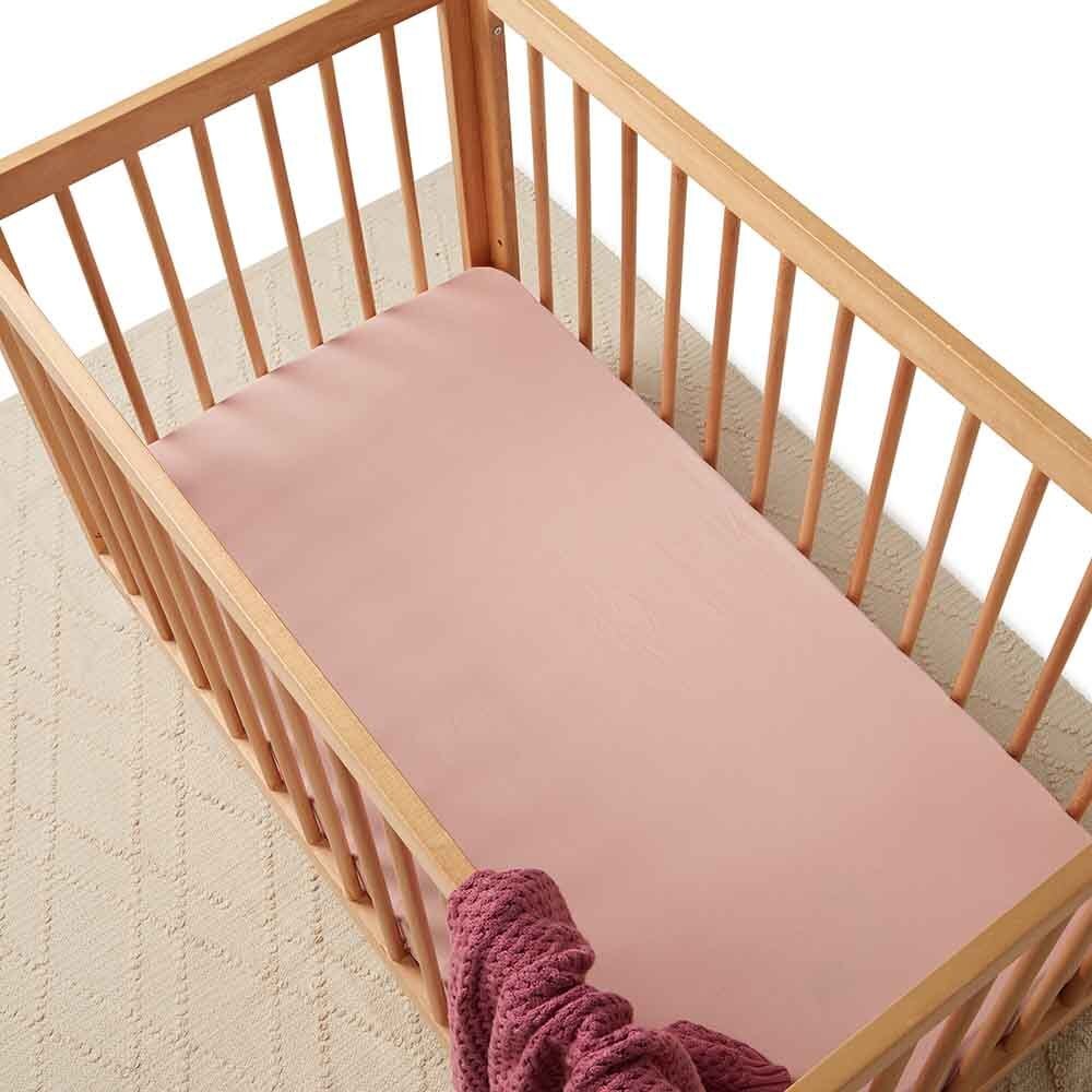 Lullaby Pink Organic Fitted Cot Sheet - Image 3