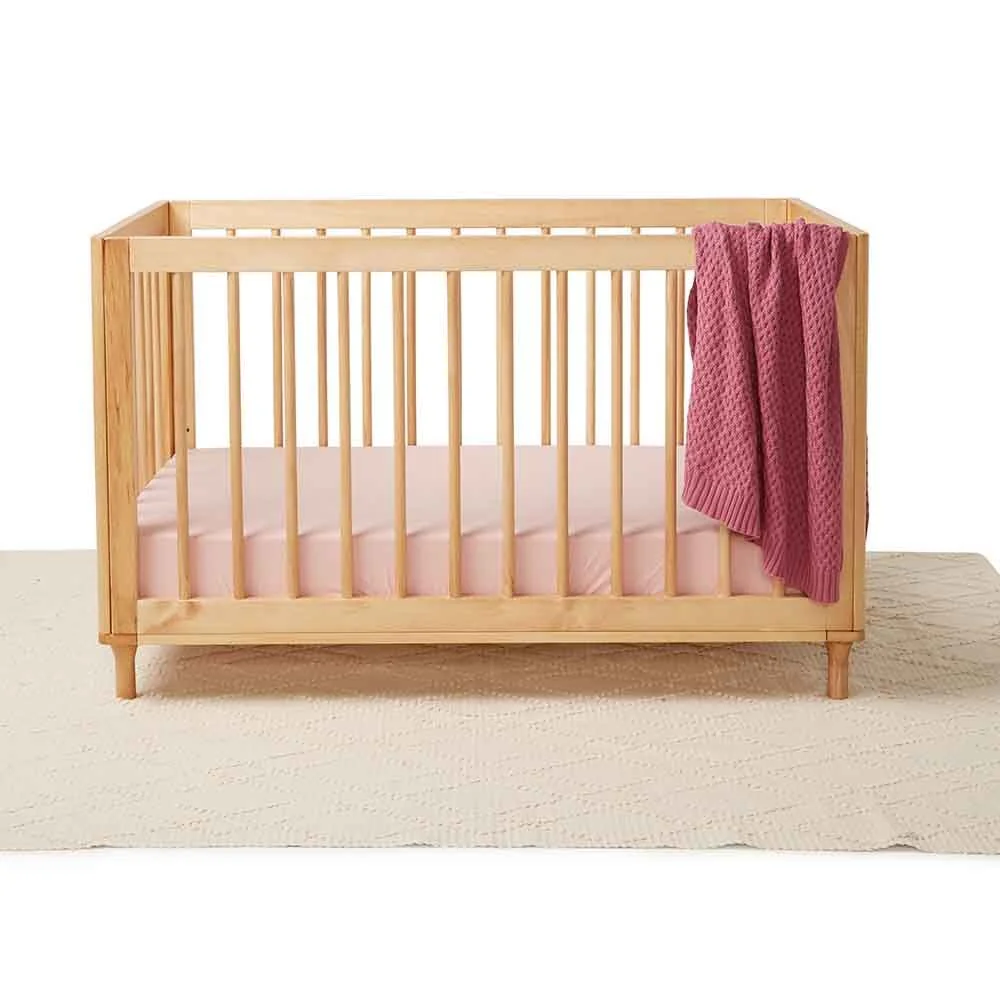 Lullaby Pink Organic Fitted Cot Sheet - Image 4