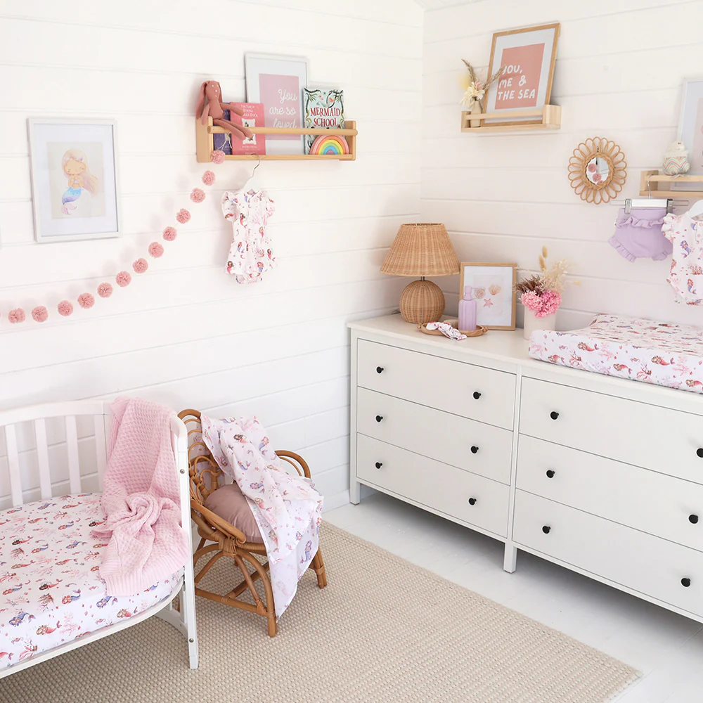 Mermaid Organic Fitted Cot Sheet - Image 4