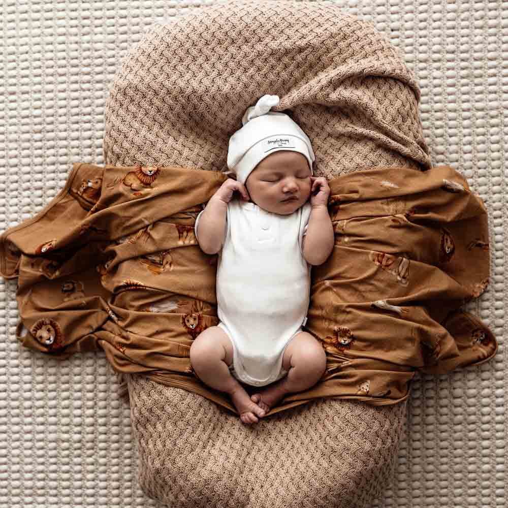 Milk Ribbed Organic Knotted Beanie - Image 3