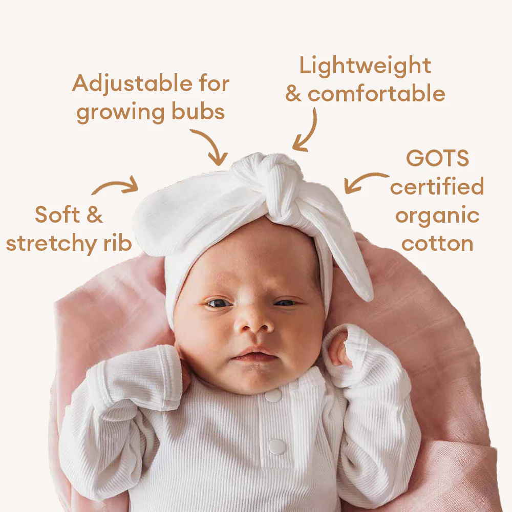 Milk Ribbed Organic Topknot - Image 4