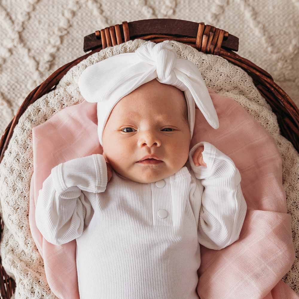 Milk Ribbed Organic Topknot - Image 5