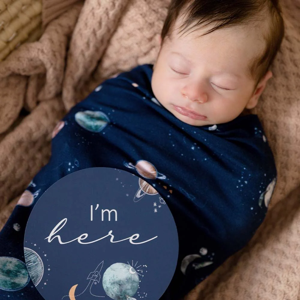 Milky Way Organic Jersey Wrap & Beanie Set - Image 9