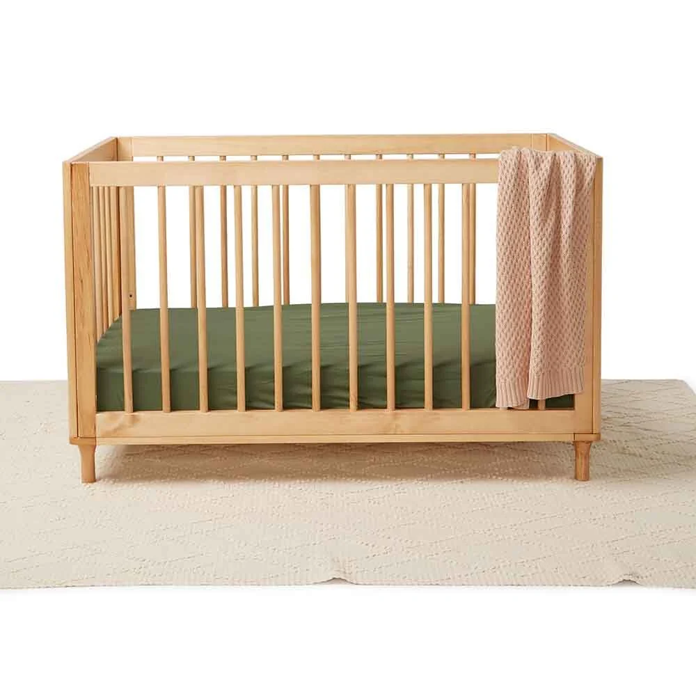 Olive Organic Fitted Cot Sheet - Image 4