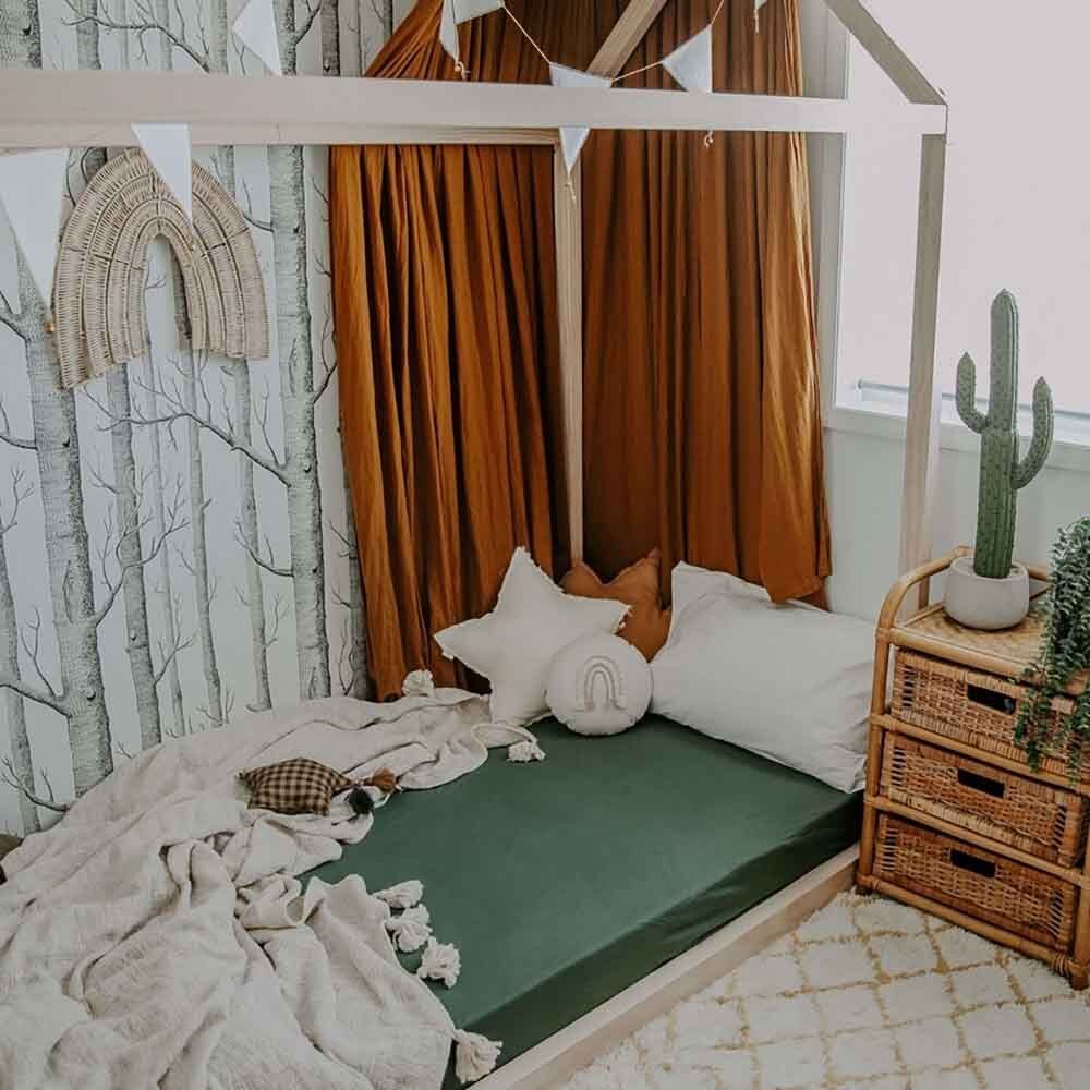 Olive Organic Fitted Cot Sheet - Image 6