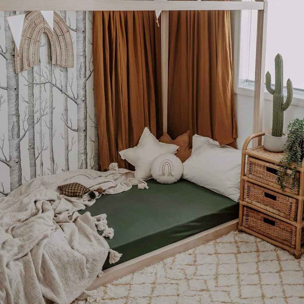 Olive Organic Fitted Cot Sheet - Image 7