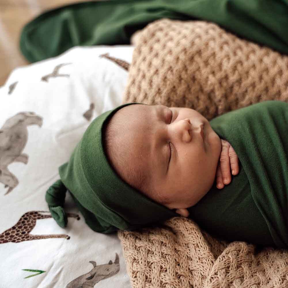 Olive Organic Knotted Beanie - Image 3