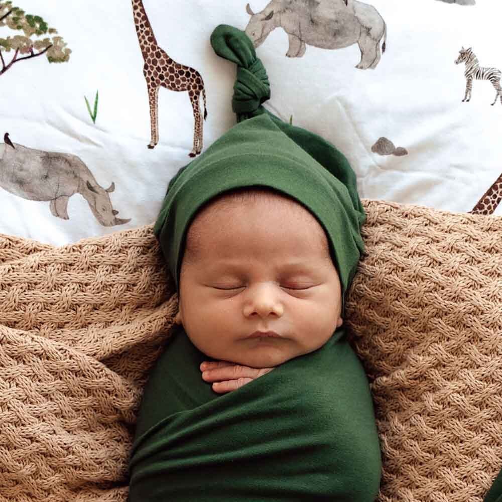 Olive Organic Knotted Beanie - Image 5